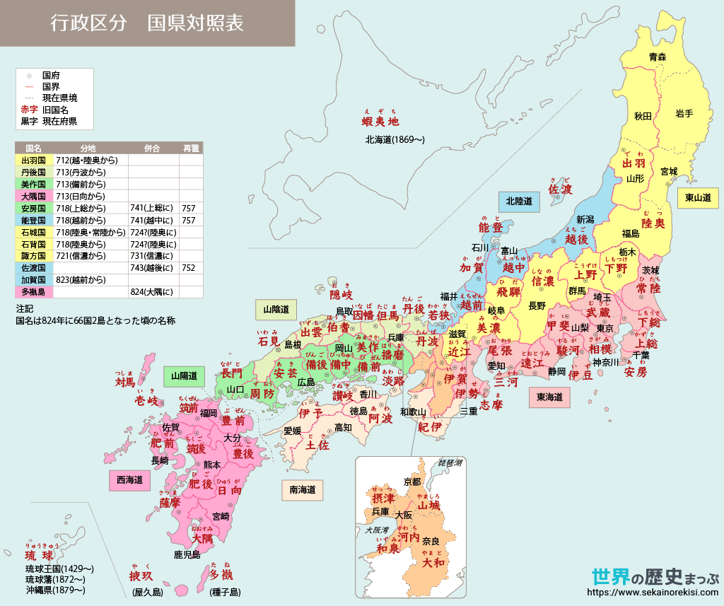 戦国時代の地理区分 令制国 と年号 和暦 を知ろう 戦国ヒストリー